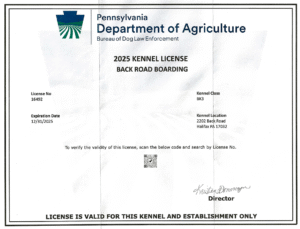 Back Road Boarding 2025 Kennel License